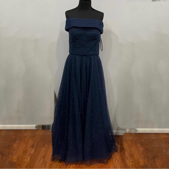 La Femme 28051 Tulle Off the Shoulder Beaded Gown 12 - Picture 2 of 6